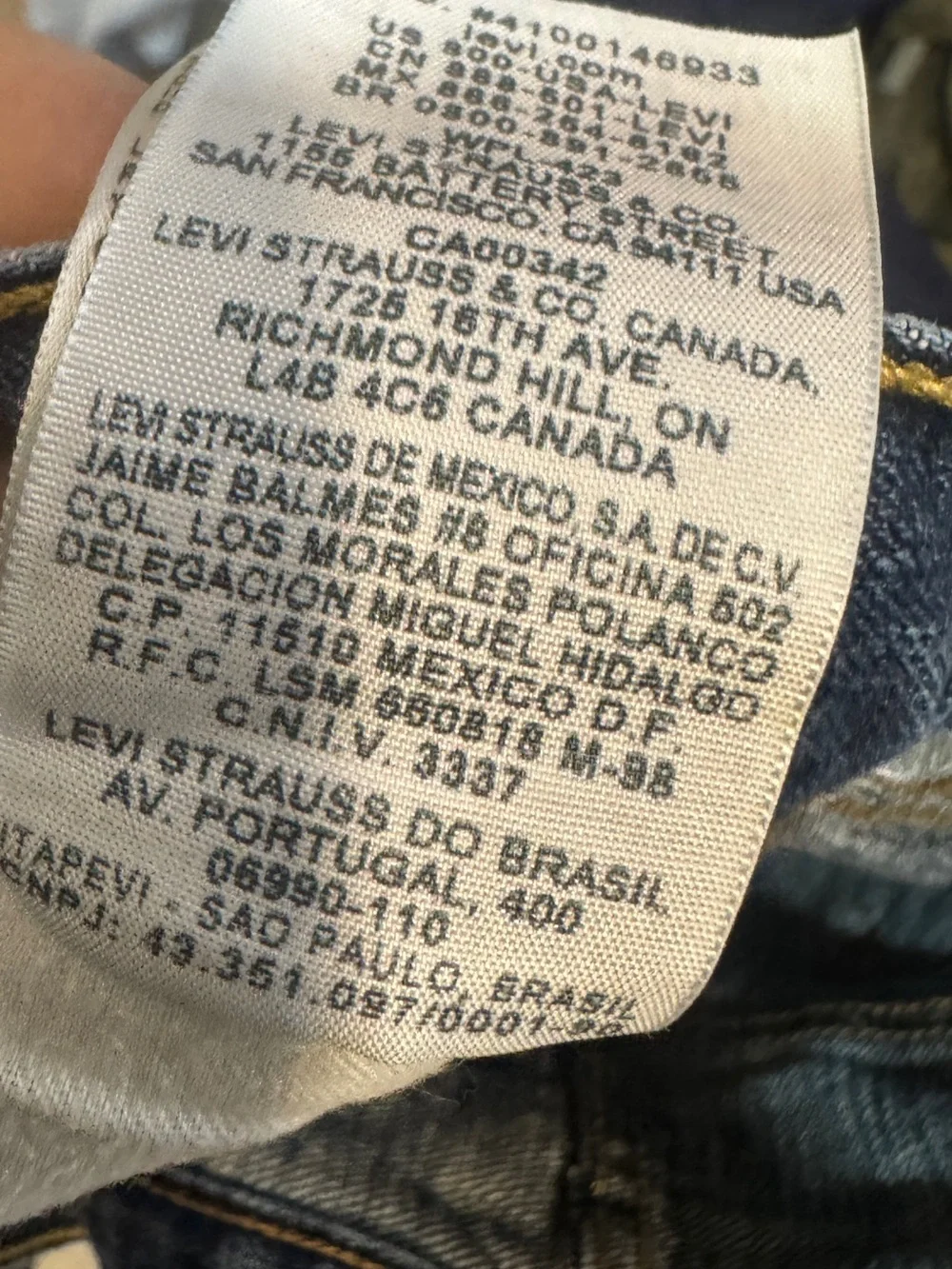 Levi's 501 Men's Dark Blue Button Fly Straight-Leg Denim Jeans Y2K 33x34